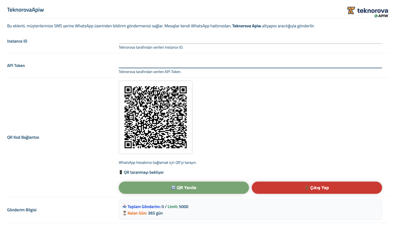 Apiw QR Ekranı